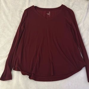 Large maroon v-neck long sleeve